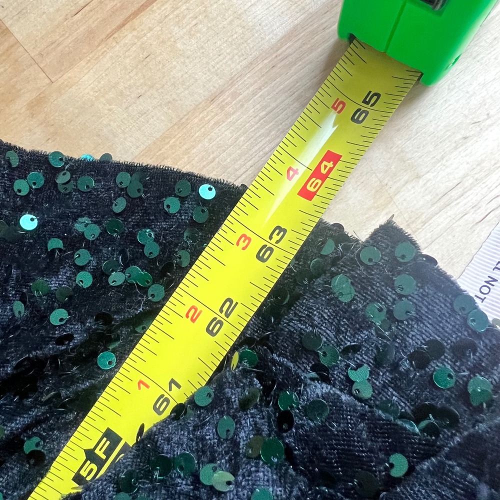 Lulus Maxi Dress Rhonna Size Medium Green Sequin Velvet Mermaid Open Back New - Picture 9 of 9